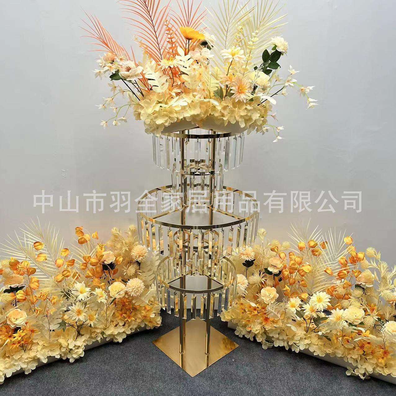 婚庆道具电镀铁艺路引婚礼主桌装饰花架T台派对年会会场布置装饰