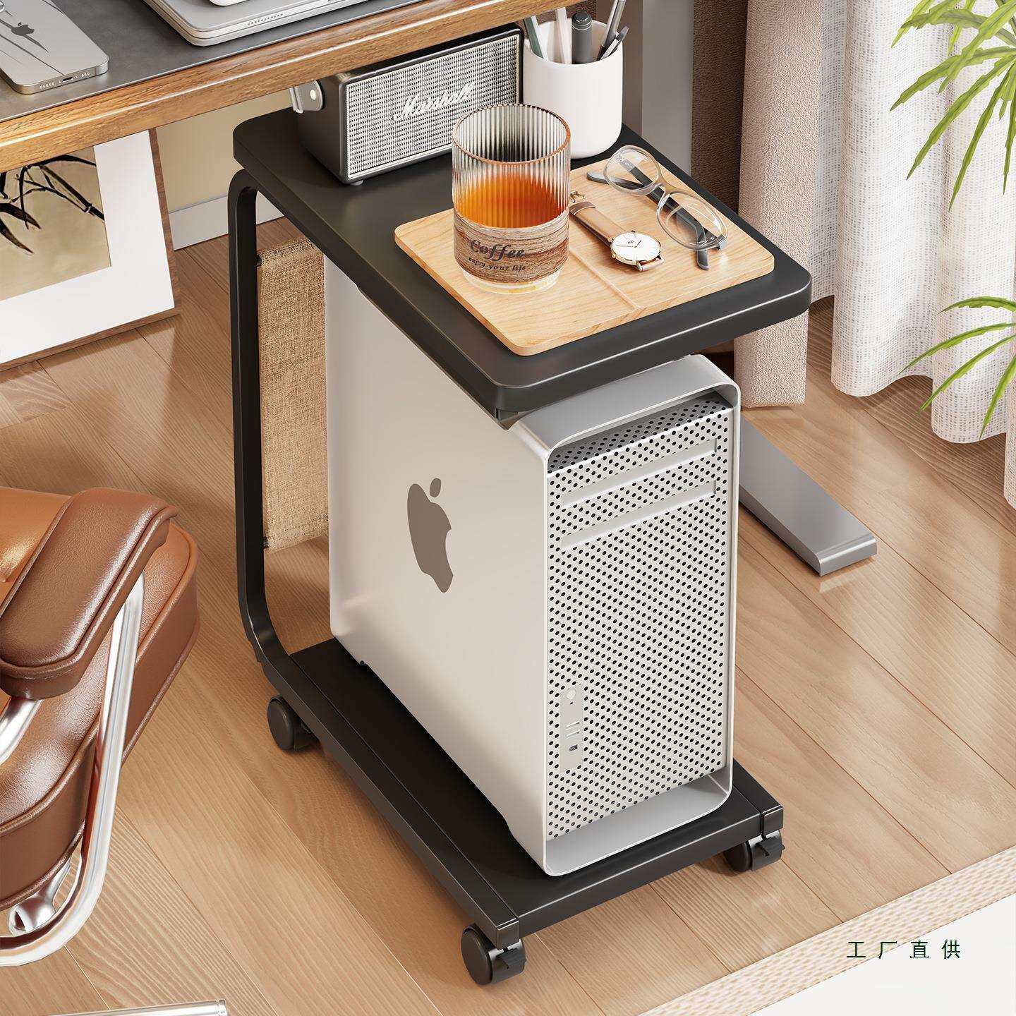 电脑主机托架台式工位滑轮支架小推车置物架子可移动机箱收纳底座