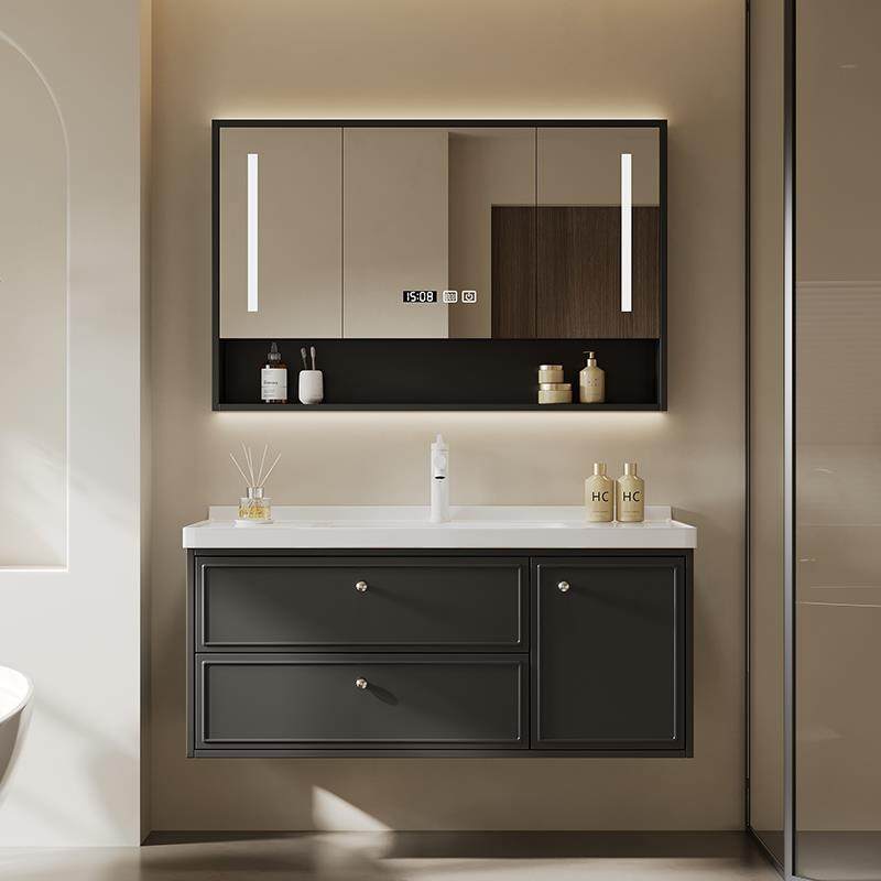 A9L实木法式智能轻奢风浴室柜陶瓷一体盆卫生间洗手脸盆柜洗漱台