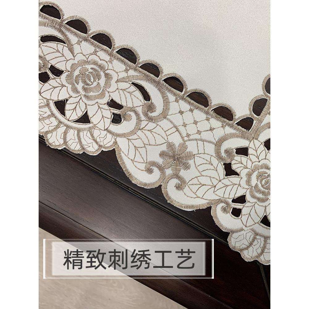 茶几垫布欧式客厅防烫桌面垫手工镂空布艺感美式轻奢餐桌之满