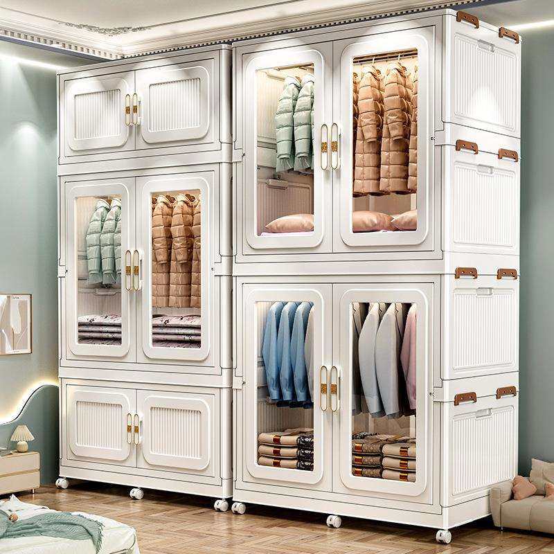 简易衣柜家用卧室免安装成人折叠出租房用结实耐用儿童被子衣服橱