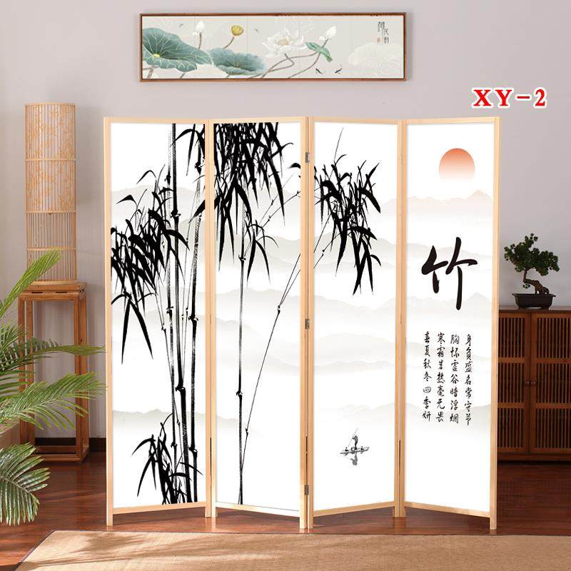 实木屏风隔断玄关折屏座屏客厅办公室隔断新中式玄关屏风帘移动现