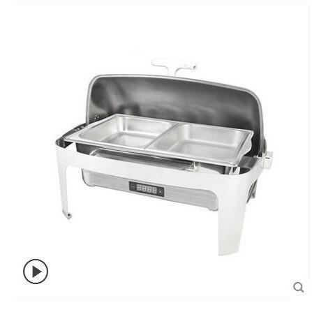 新力士304不锈钢电加热保温自助餐炉布菲炉翻盖餐具X863128G-7