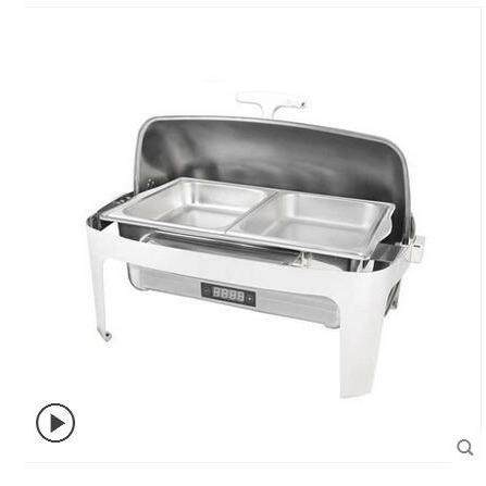 新力士304不锈钢电加热保温自助餐炉布菲炉翻盖餐具X863128G-7