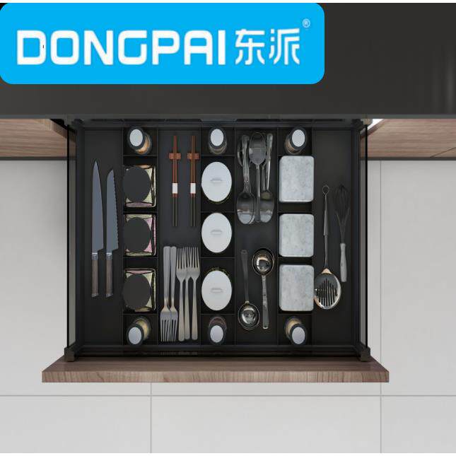 东派-全铝百纳分隔抽三边（连门式安装）整装家居橱厨房厨柜拉篮