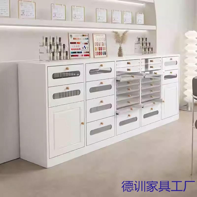 美甲柜子美甲油展示柜甲油胶收纳柜美甲店储物柜落地柜抽屉式斗柜