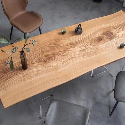 亚克力悬浮实木餐桌白蜡木大板桌阳台茶桌家用简约书桌工作台办公