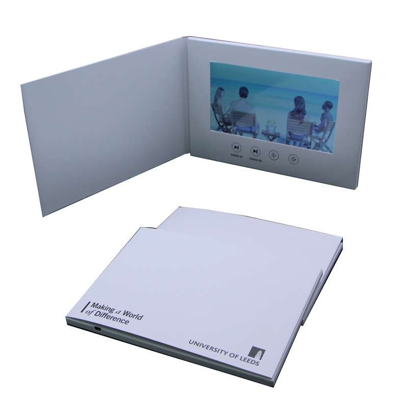 LCD智能视频贺卡简约现代祝福卡彩印立体视频播放卡电子贺卡