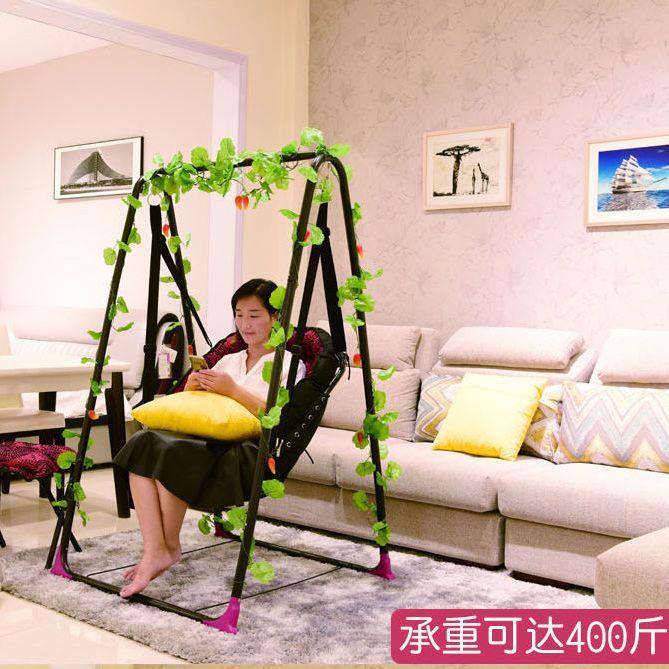 家用儿童荡秋千婴儿摇椅钢架室内成人秋千阳台懒人吊椅宝宝摇篮椅