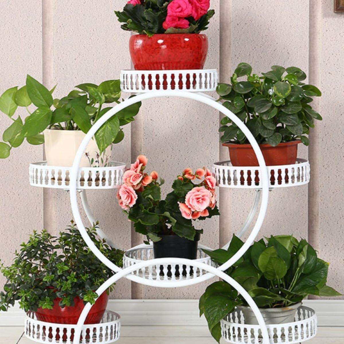 花架子客厅落地式铁艺多层可移动推拉带轮花盆架绿萝阳台欧式花架