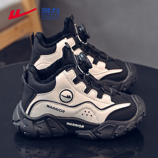 回力童鞋男童冬鞋2025新款加绒加厚保暖皮面运动鞋大童儿童二棉鞋