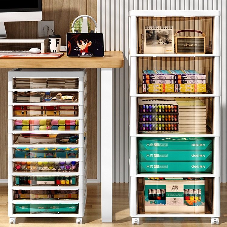 加世桌面收纳盒抽屉式办公室桌下A4文件收纳柜学生宿舍文具整理置