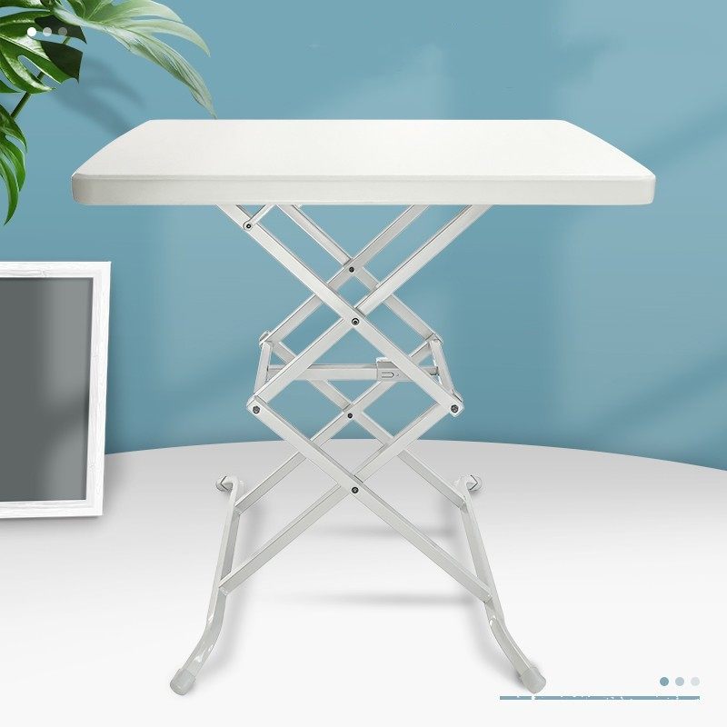 折叠桌户外小户型餐桌便携简单白色长方形免安装塑料收纳升降桌子