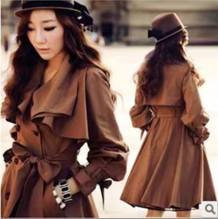 韩国2025年女士风衣秋装外套洋气韩版英伦风S一5XL全尺码女装风衣