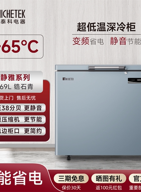 优利泰科超低温冰柜零下-60度/-65度169L卧式家用商用海鲜冷冻柜