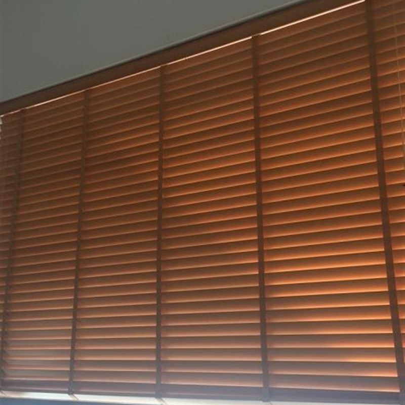 实木百叶窗帘家用书房办公室卧室厨房中式遮光Q遮阳升降防水百叶