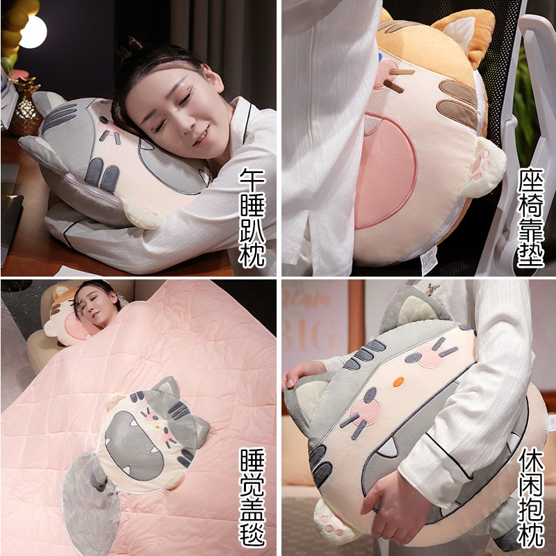 抱枕被子两用加厚办公p室折叠午睡枕头毯子二合一沙发小靠枕汽车
