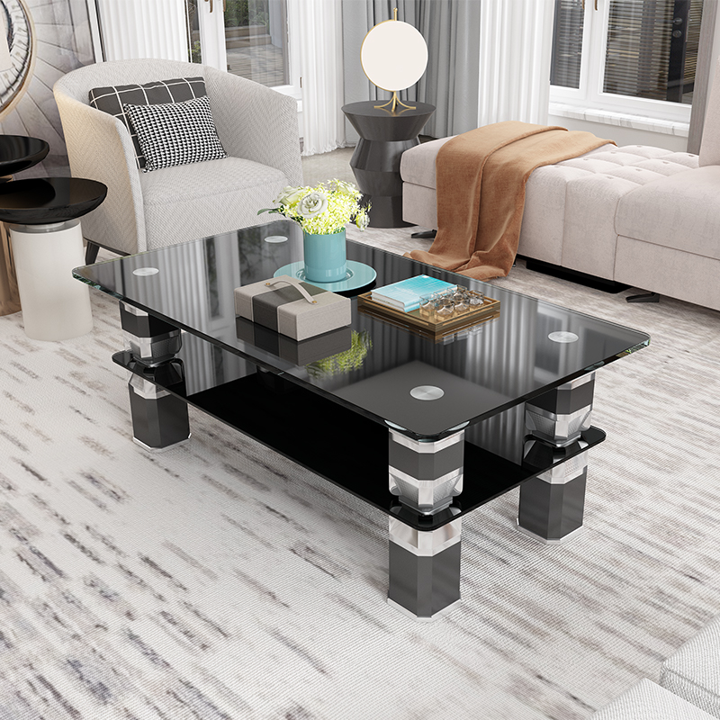 现代简约长方形钢化玻璃茶几面钢化透明简约客厅办公室茶桌茶台