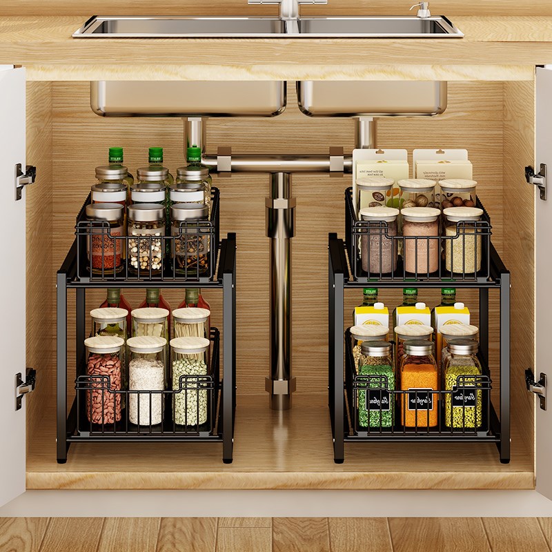 厨房调料置物架橱柜窄q柜抽屉式极窄小尺寸柜内抽拉式置物架收纳