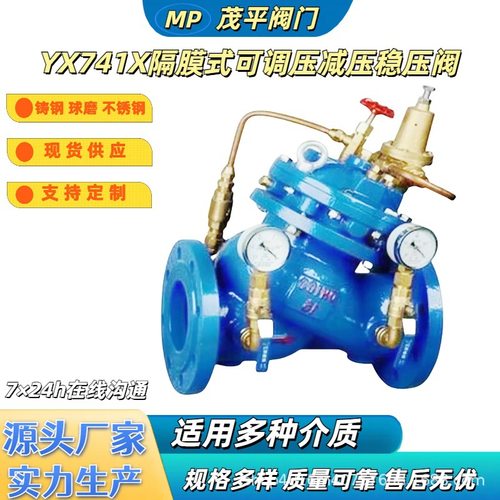 YX741X-16C 隔膜式可调压减压稳压阀 防水锤倒流止回水力控制阀