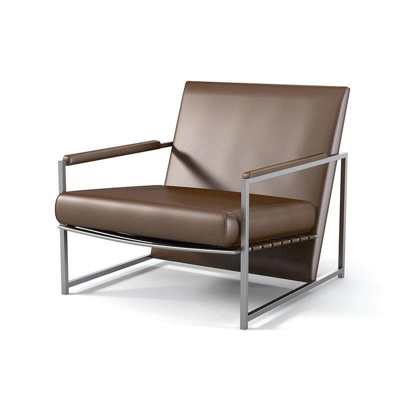 Atlan休闲皮艺单椅意式沙发椅客厅阳台极简休闲椅设计师