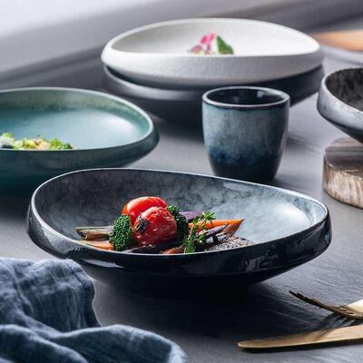 Ceramic plate big fish dish dumpling tray tableware plates