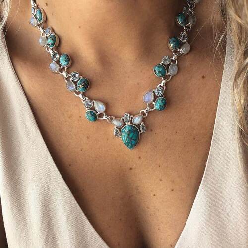 Ethnic Style choker Fashion Boho Flower Necklace波西米亚项链