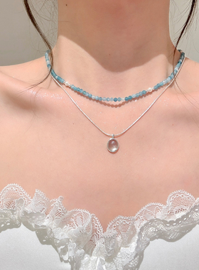 里斯本夏日冰透月光石串珠项链