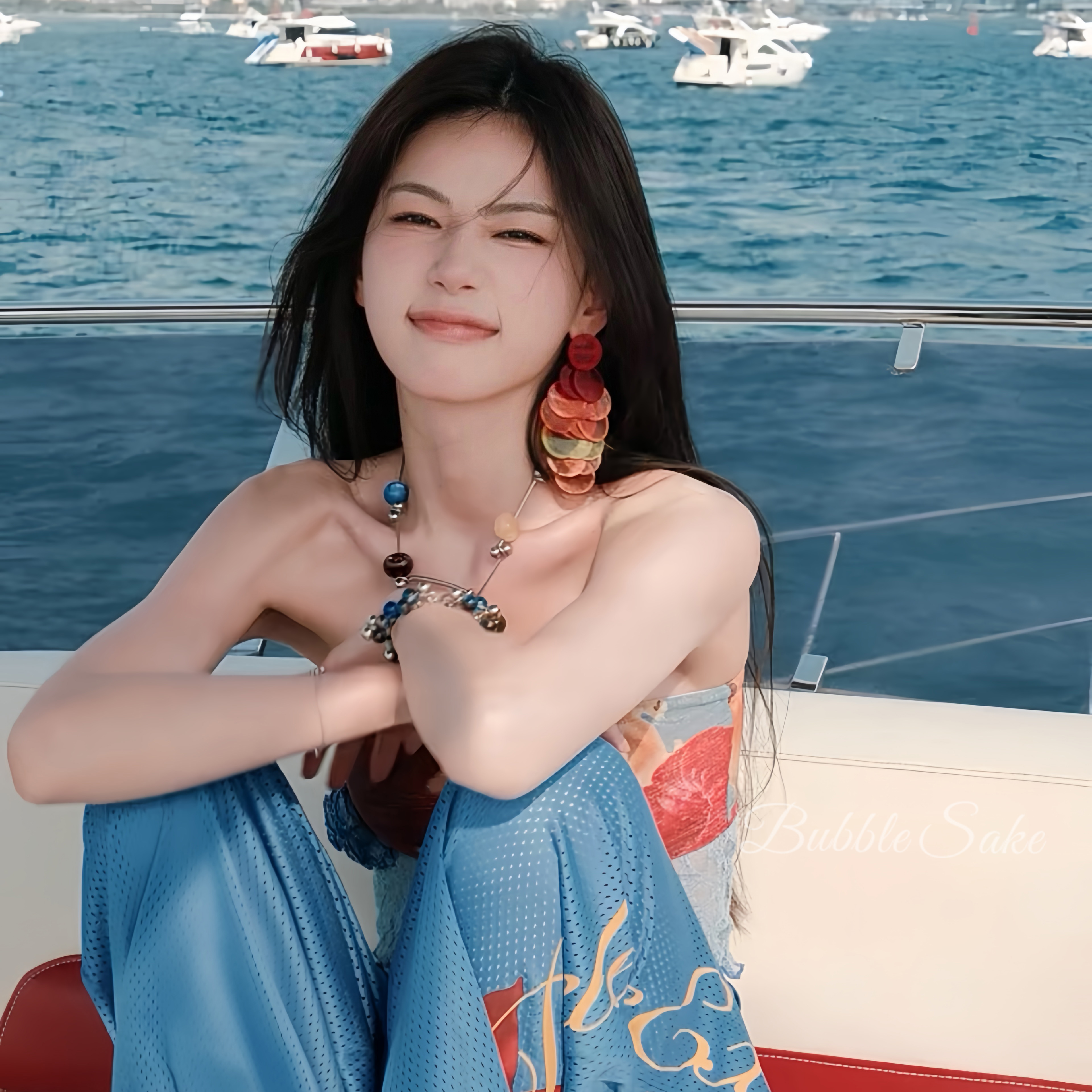 热岛假日 周芯竹同款彩色贝壳耳环女夏日多巴胺度假耳钉独特耳饰