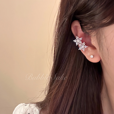 超闪星星锆石耳骨夹耳饰