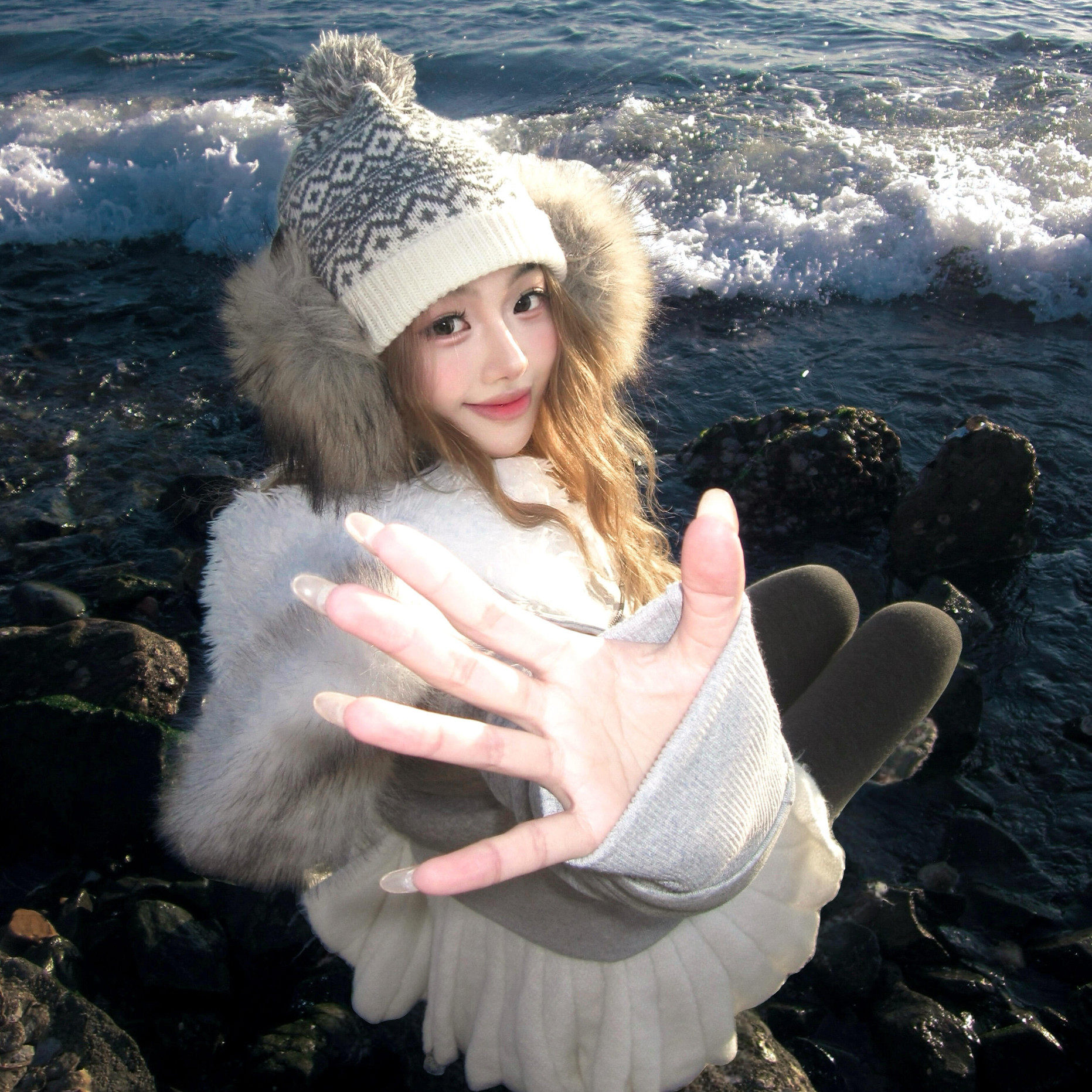 浪漫费尔岛 复古提花针织毛线帽女款冬季百搭显脸小保暖护耳帽子,服饰配件/皮带/帽子/围巾,帽子,淘宝优惠券,粉丝福利购,淘宝优惠卷