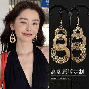 鎏光画报 复古多层金色圆圈耳环女轻奢高级感耳钉夸张气质耳饰品