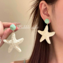 海边度假编织海星耳环女2025新款 小岛假日 出游拍照耳环耳饰夸张