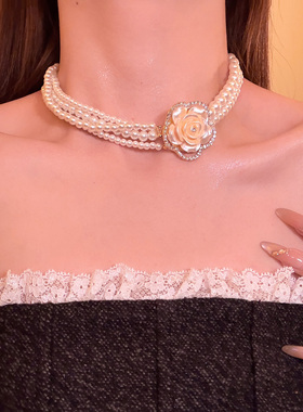 世家千金香山茶花珍珠choker