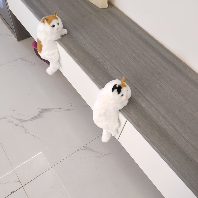 超萌小猫动物模型新款仿真电视趴猫摆件电视挂件猫咪装饰