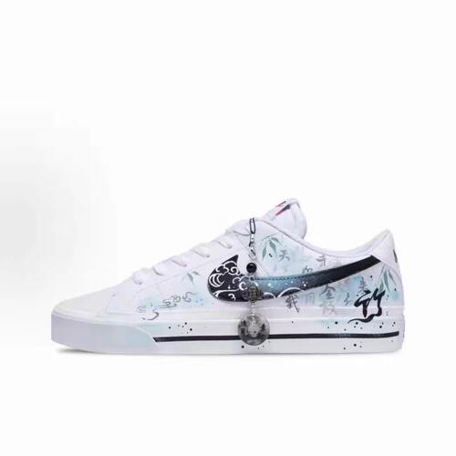 球鞋定制耐克Nike CourtLegacy青云志云锦国风手绘低帮板鞋男
