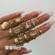 Vintage rings women ladies 15pcs joint ring accessory sets