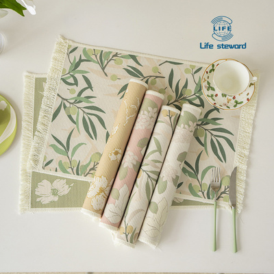 春日餐厅桌垫棉线编织长