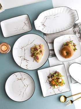 pure white round plates Dinner plate home cerami