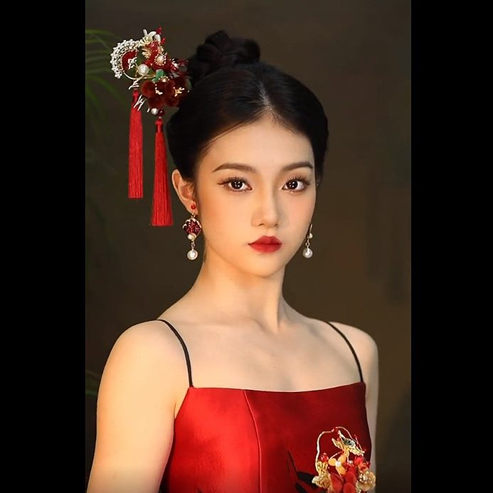 高档品秀禾敬酒服发簪结婚礼服花发饰
