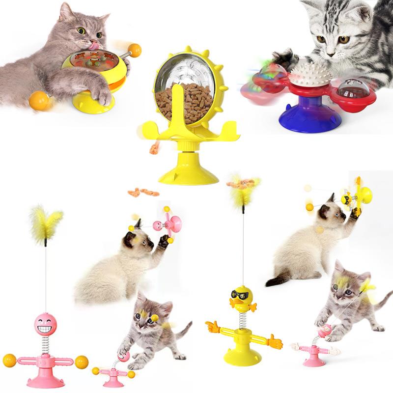 猫玩具自嗨解闷宠物转盘逗猫棒不倒翁风车用品小猫咪玩具猫咪玩具