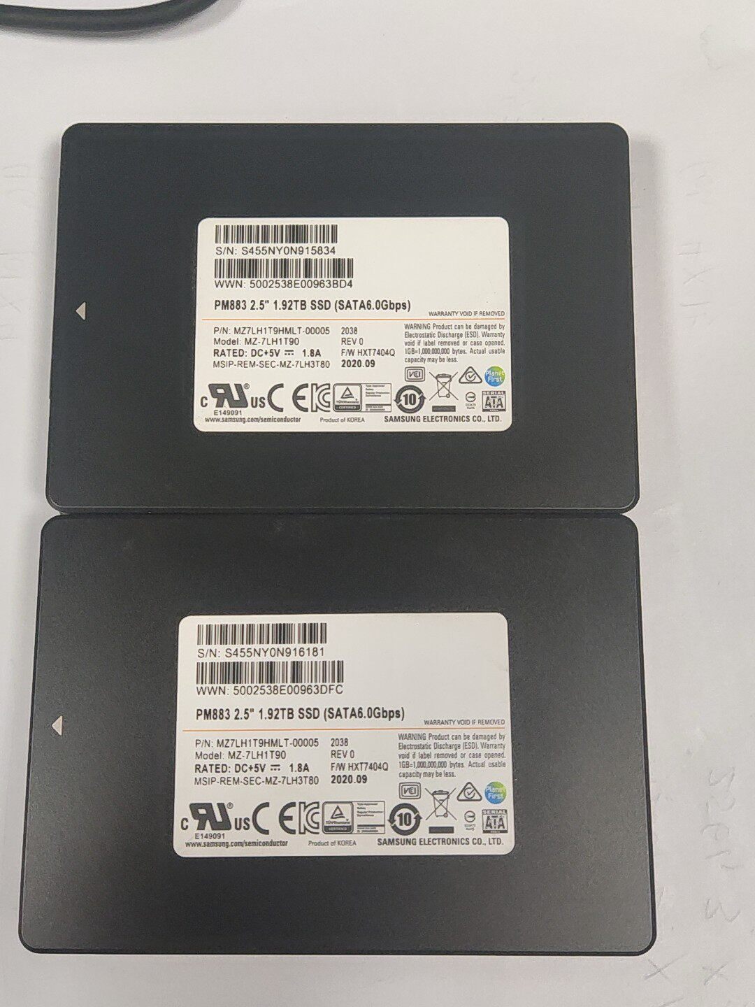 现货50个  Samsung 三星 2.5寸 PM883 1