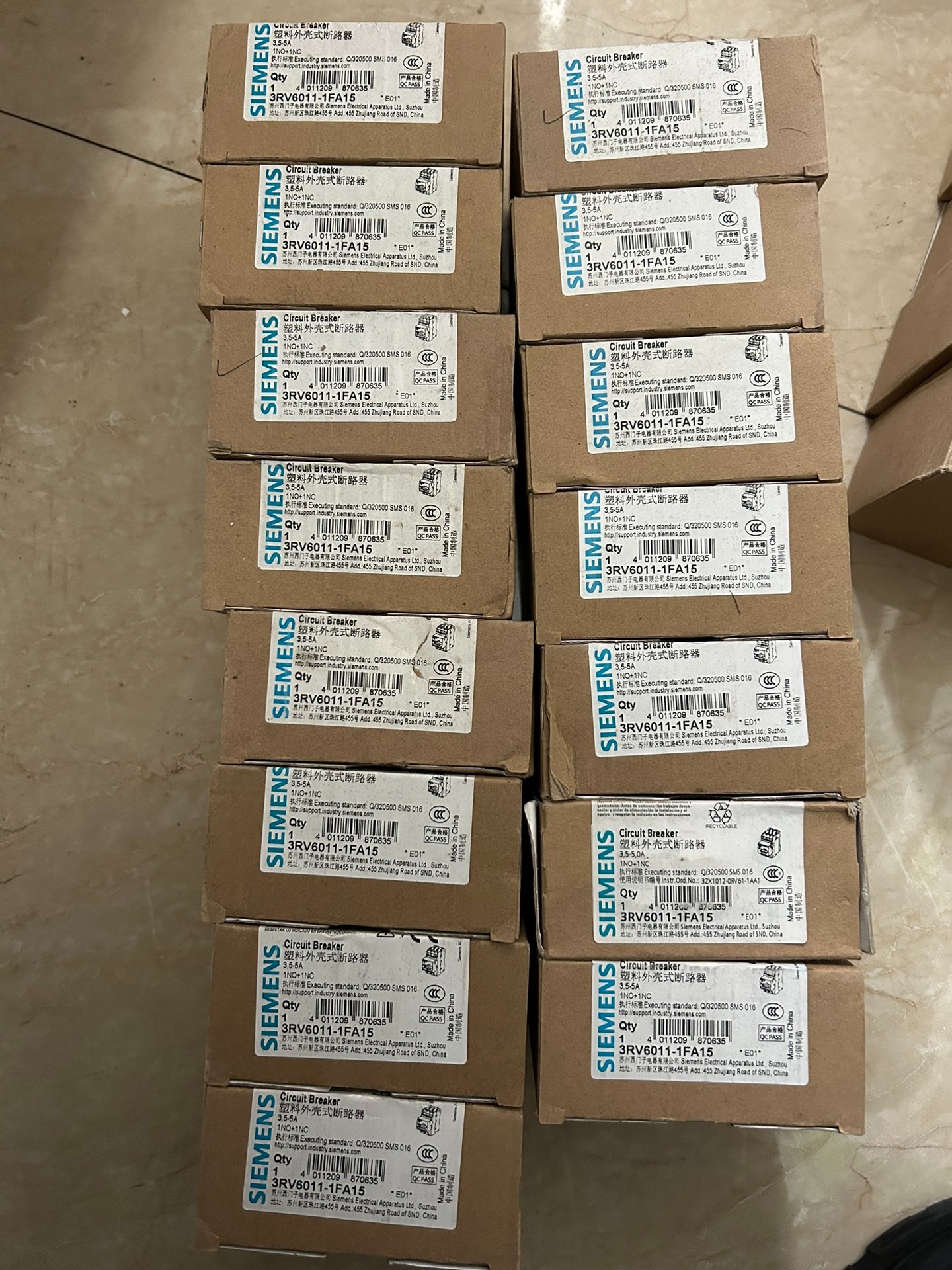 西门子断路器3RV6011-1FA15 全新正品数量15个打