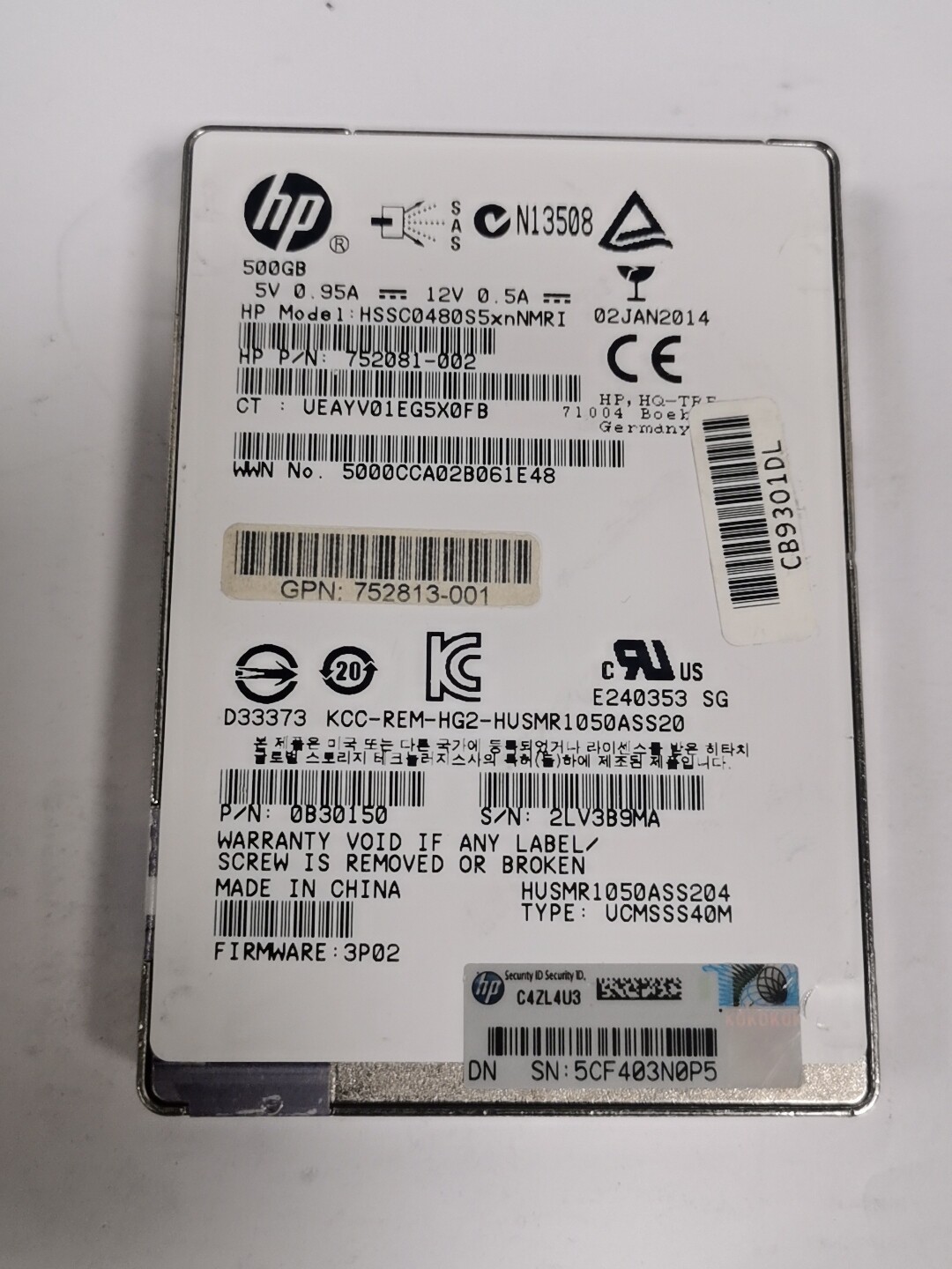 惠普 500g 非480g sas ssd 固态硬盘 实图实