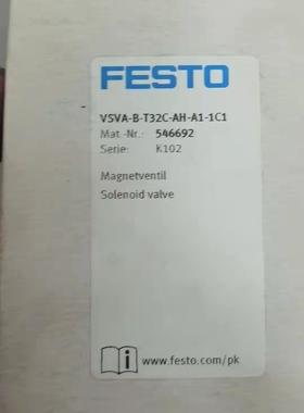 546692费斯托电磁阀VSVA-B-T32C数量一个。
