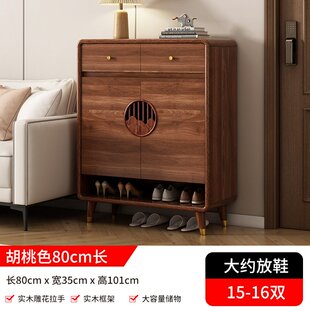 实木鞋 ?新中式 柜家用门口入户玄关柜一体靠墙大容量收纳储物门