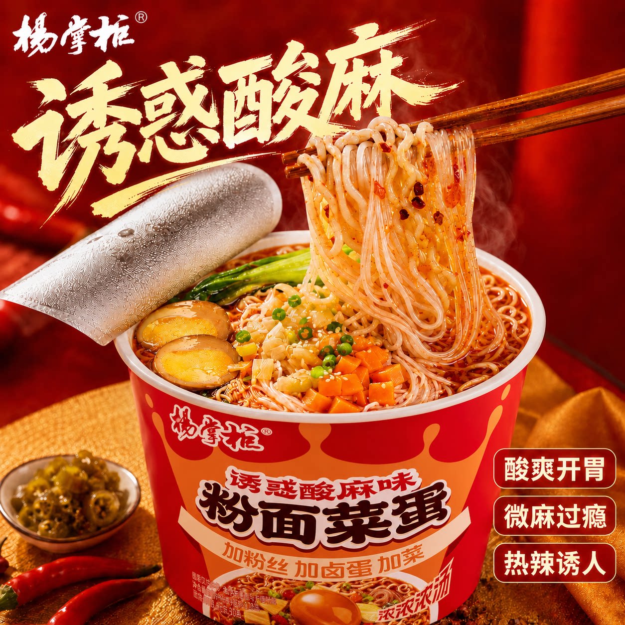 杨掌柜粉面菜蛋诱惑酸麻味泡面图片