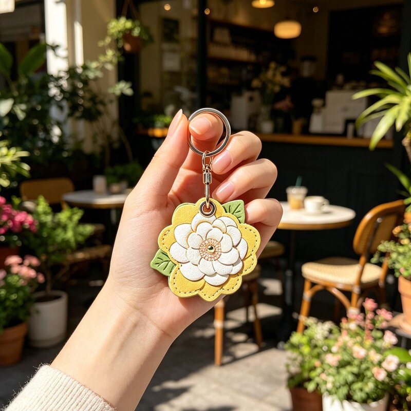 2026山茶花钥匙扣门禁卡保护套创意包包挂饰送礼好友精美挂件