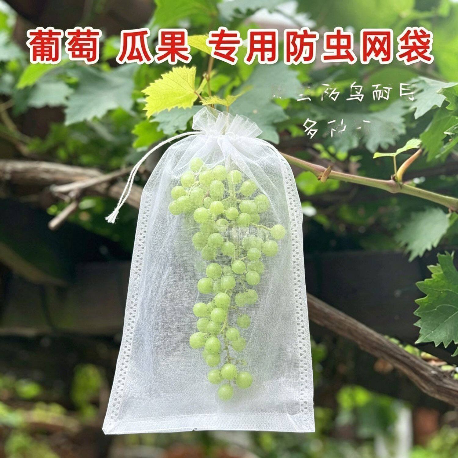 抽绳收口透气果袋葡萄无花果防雨防虫防鸟瓜果栽培专用套袋