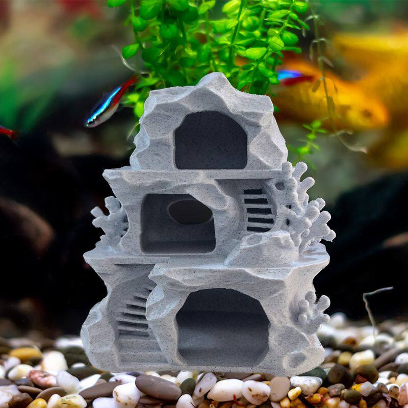 岩石屋多孔鱼虾躲避窝镂空虾窝鱼缸繁殖摆件无异味水族造景屋